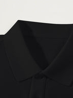 Men's Vintage Polo Shirt Short Sleeve Lapel Collar with Logo Letter Print - Retro Brand Logo, Machine Washable Regular Fit Casual Streetwear Suitable for Office, Semi-Formal & Casual Attire - Black