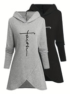 2pcs Random Women'S Hooded Mid-Length Coats - 2PCS mixed colors