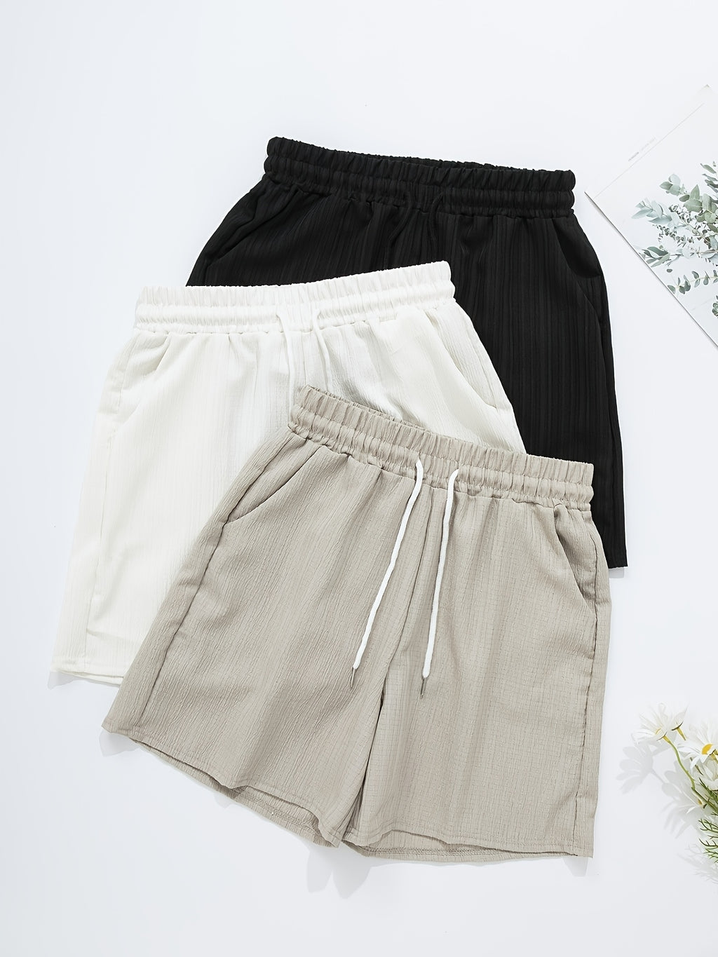 Three-Pack Women's New Summer Casual Wide-Leg Shorts with Pockets - Mixed colors