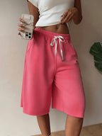 Lady Wearing Stylish And Casual Shorts - Pink Color