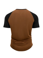 1 Men's Summer V-Neck Casual T-Shirt, Breathable and Lightweight Street Fashion Short-Sleeve Top, Daily Office Business Contrast Color Design Henley Shirt with Button- Collar, Suitable for Outings, Home, Work, Travel, Cycling, and Streetwear - Brown