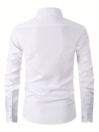 New Fashion Casual Stand Collar Long Sleeve, Smart Casual - White