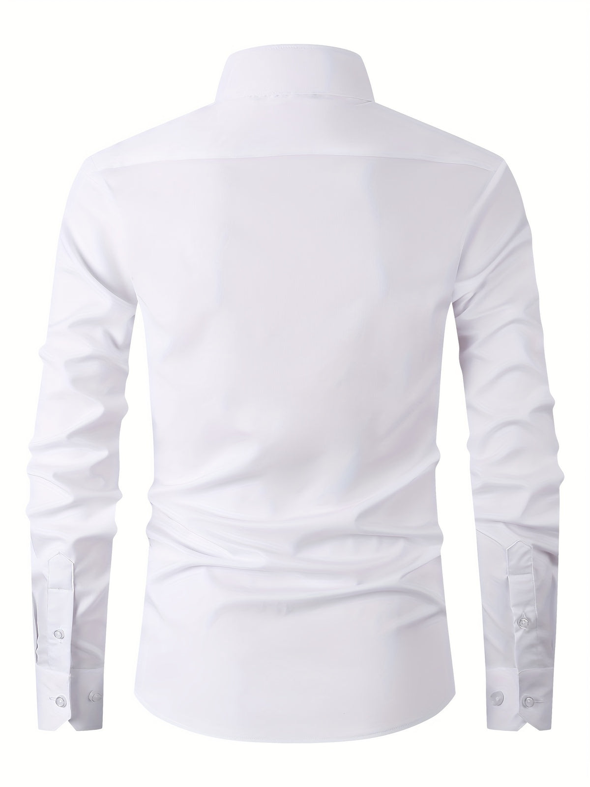 New Fashion Casual Stand Collar Long Sleeve, Smart Casual - White