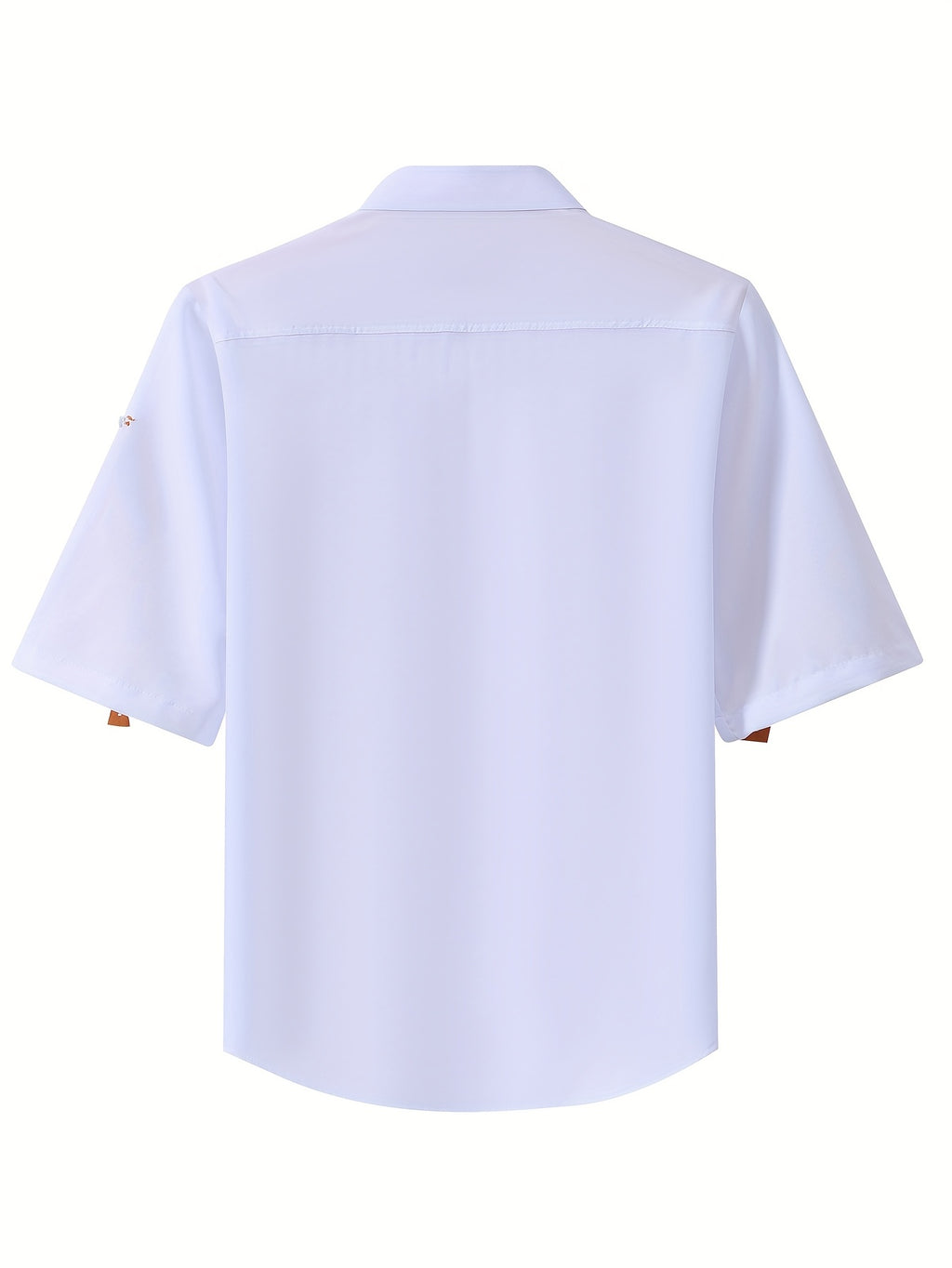 Men'S Stylish Casual Business Shirt with Contrasting Colors. Dark Placket. Contrast Patch Pocket C80025-25 - White