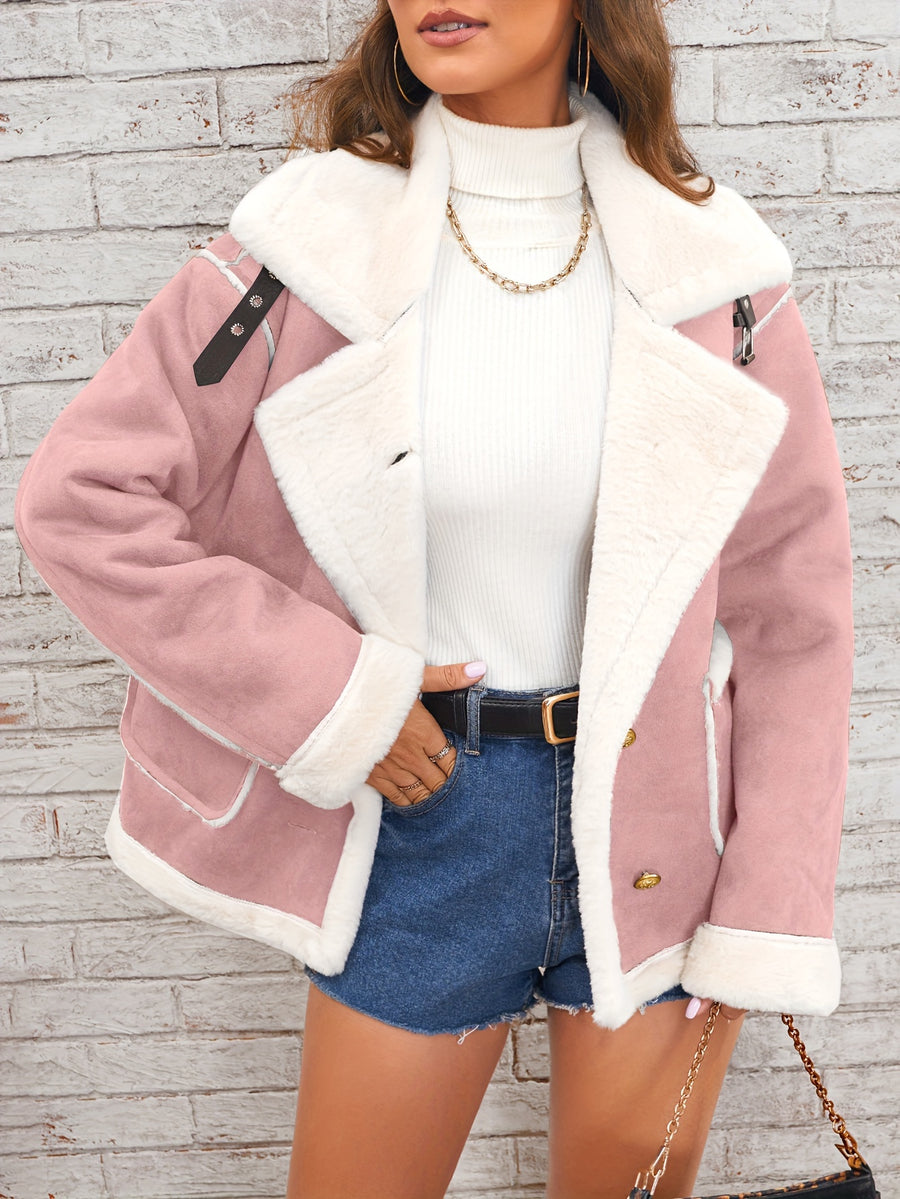 Lamb Women's Winter Coat - Pink Color