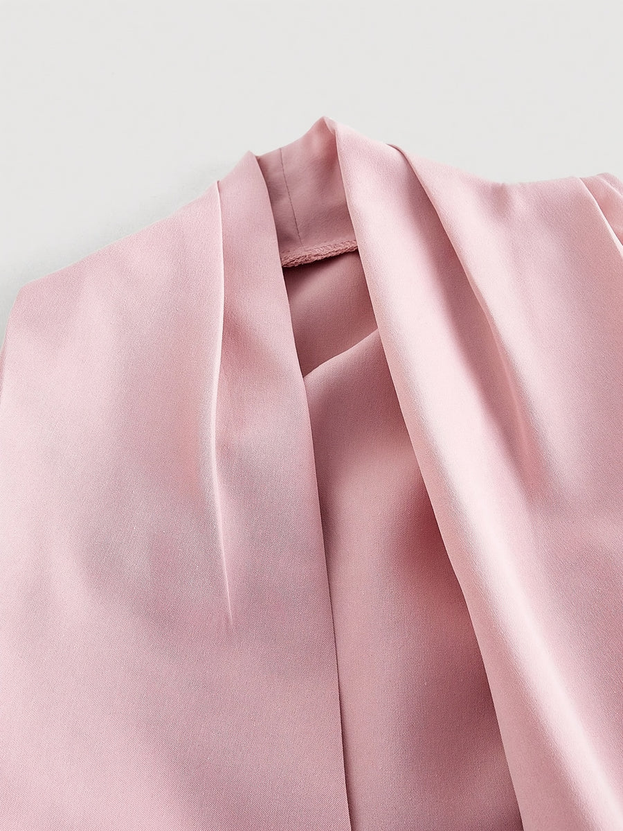 New Fashionable Elegant Easy Commuter All-Match Daily Sweet Outfit Sleeveless Waist-Cinching Large Bow Decor Women'S Top Women'S Blouse - Light Pink Color