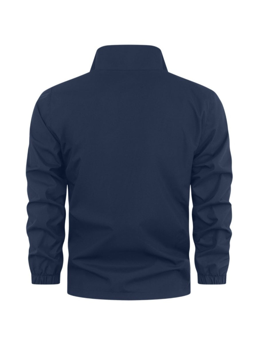 2026 New Model Men's Outdoor Men's Windproof Mountaineering Sport Jacket, Lightweight and Comfortable High-quality Raincoat, Fashionable and Trendy  Pattern Design, Suitable for Spring and Autumn Seasons, Essential for Outdoor Activities. - Navy Color