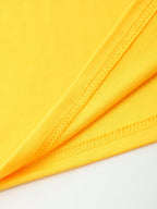 [180G 100C] Men'S V-Neck T-Shirt Solid Color Short Sleeve Top Casual Base Layer, "CALIFORNIA" Letter Print, Men'S All-Season Daily Wear, Father'S Day Gift, Back-To-School Season, Date Night, Designed Clothing - Yellow
