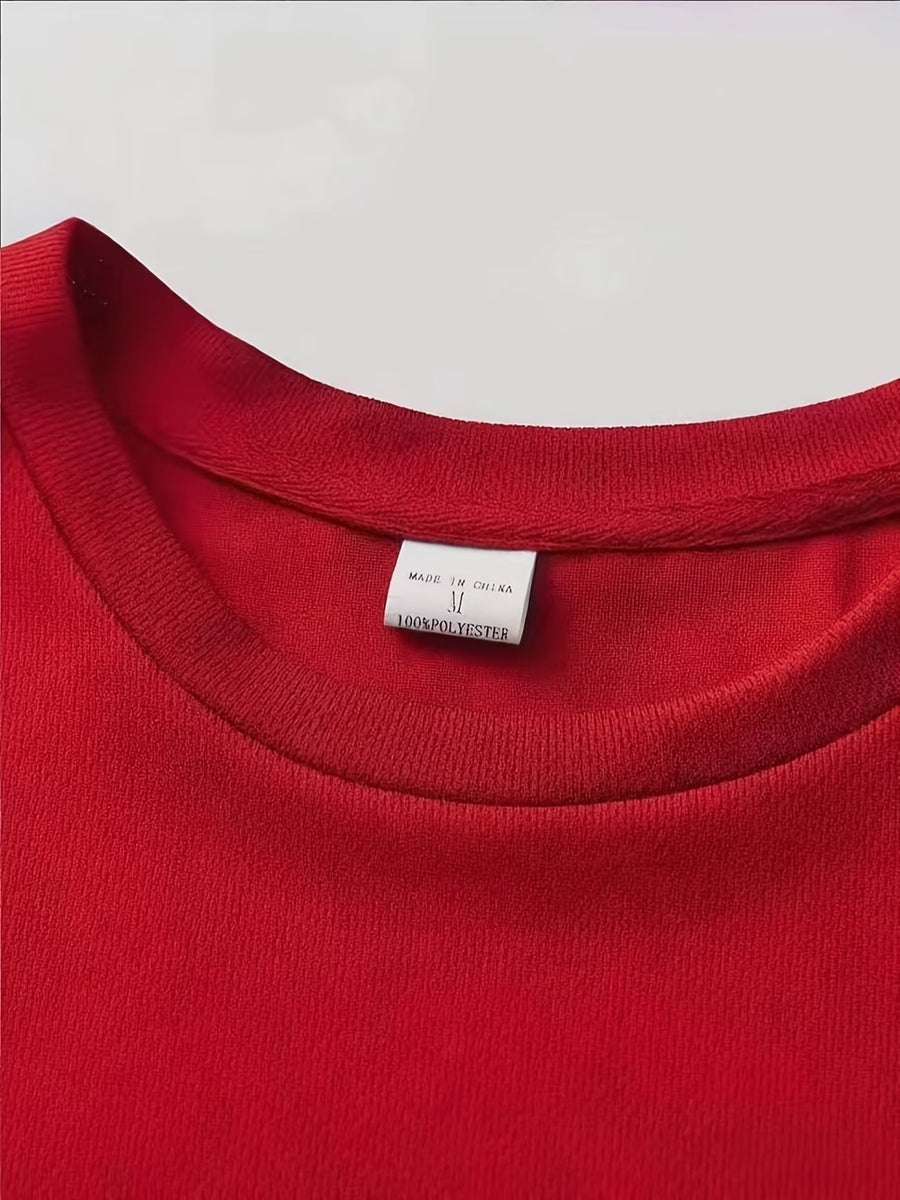 Men's Breathable Training T-Shirt - Ideal for Tennis and Basketball Training, Breathable and Lightweight - Red