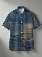 Men's Summer Short-Sleeve Shirt, Hawaiian Style, Digital Print, Youthful Beach Casual, Men's Top - Mixed colors