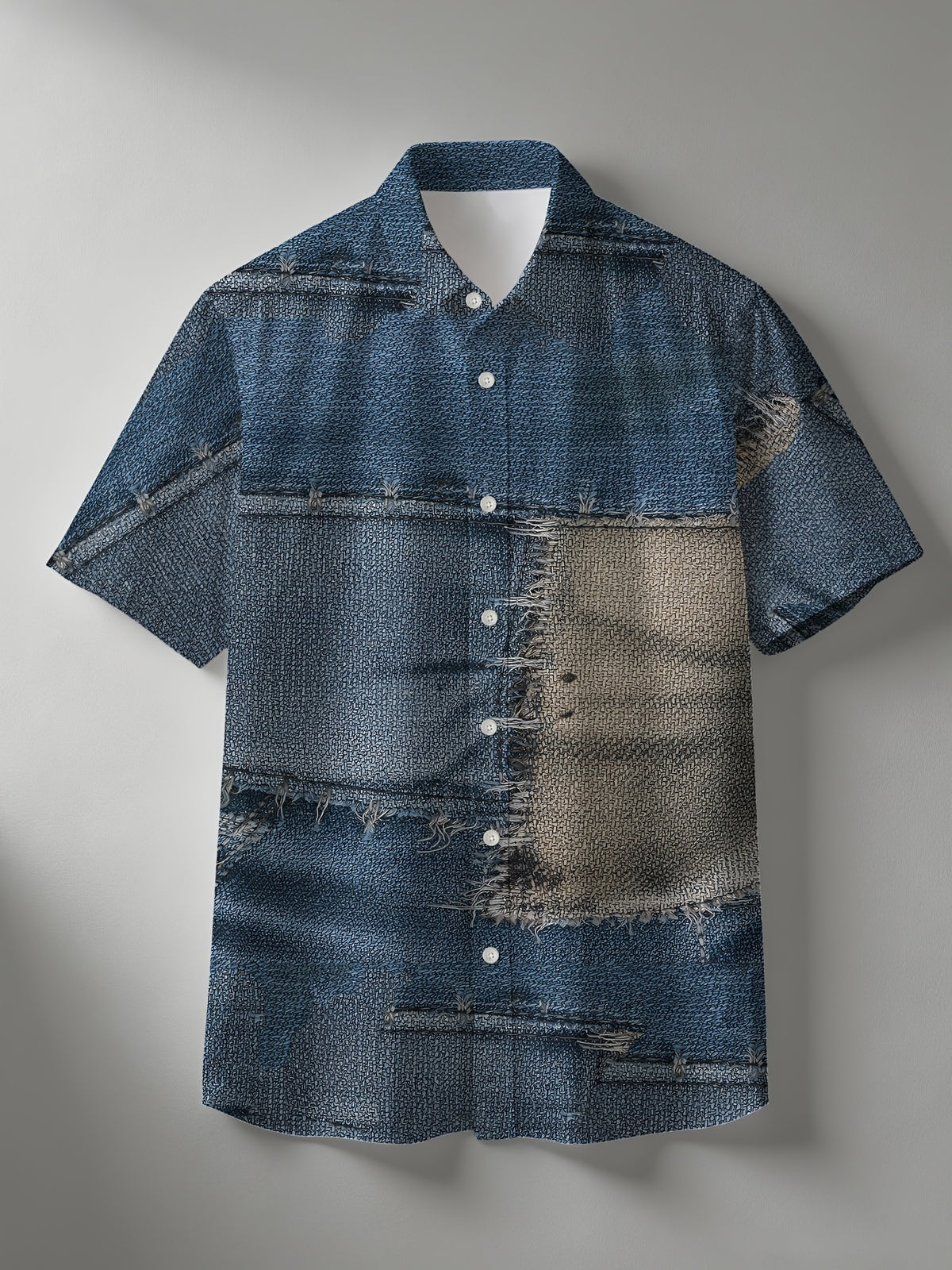 Men's Summer Short-Sleeve Shirt, Hawaiian Style, Digital Print, Youthful Beach Casual, Men's Top - Mixed colors