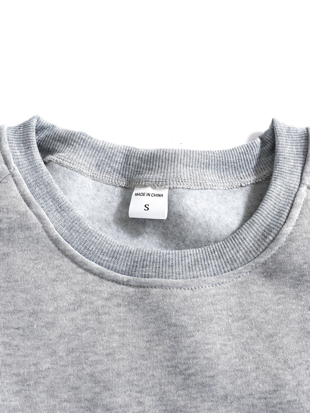 Men's New Autumn/Winter Casual Fitness Sports Thickened Crew Neck Raglan Sleeve Basic Long Sleeve Fashion Sweatshirt, 250g Brushed Fabric - Granny Gray