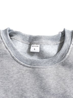 Men's New Autumn/Winter Casual Fitness Sports Thickened Crew Neck Raglan Sleeve Basic Long Sleeve Fashion Sweatshirt, 250g Brushed Fabric - Granny Gray