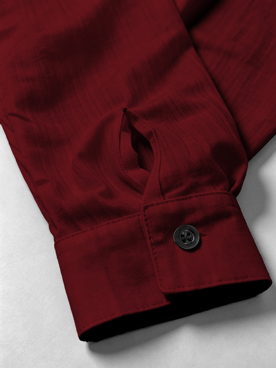 Men'S New Fashion Trendy Long Sleeve Small Lapel Shirt, Fishing ECG Print, Breathable Comfortable Fabric Button-Up Top - Burgundy