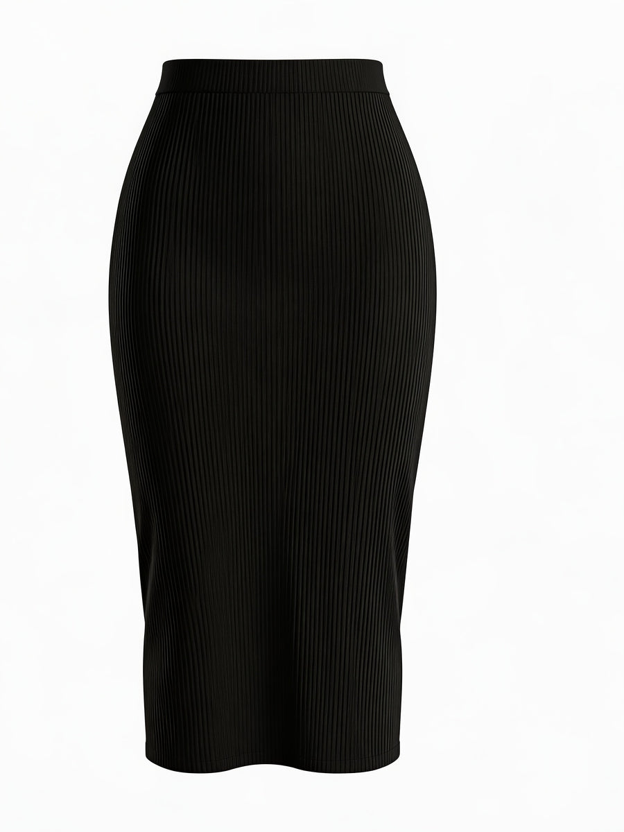 Targeted Development Women'S High-Waist Skirt Slit Long Dress Sexy Butt Skirt One-Step Skirt - Black