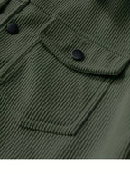 Meixishao OBM Autumn/Winter Solid Color with Random Print, Simple Encounter with Avant-Garde Cross-Border Fashion Jacket, Vintage Style Lapel Men's Corduroy Workwear Jacket Winter Clothes for Men - fern green