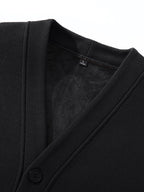 PAUL FRANK Men's Winter Waffle-Knit Jacket with Paul Frank Monkey Face Print - Varsity Iconic Design, Regular Fit Long Sleeve Coat for Parties, Casual Wear & Cold Weather (Machine Washable Outer) - Black