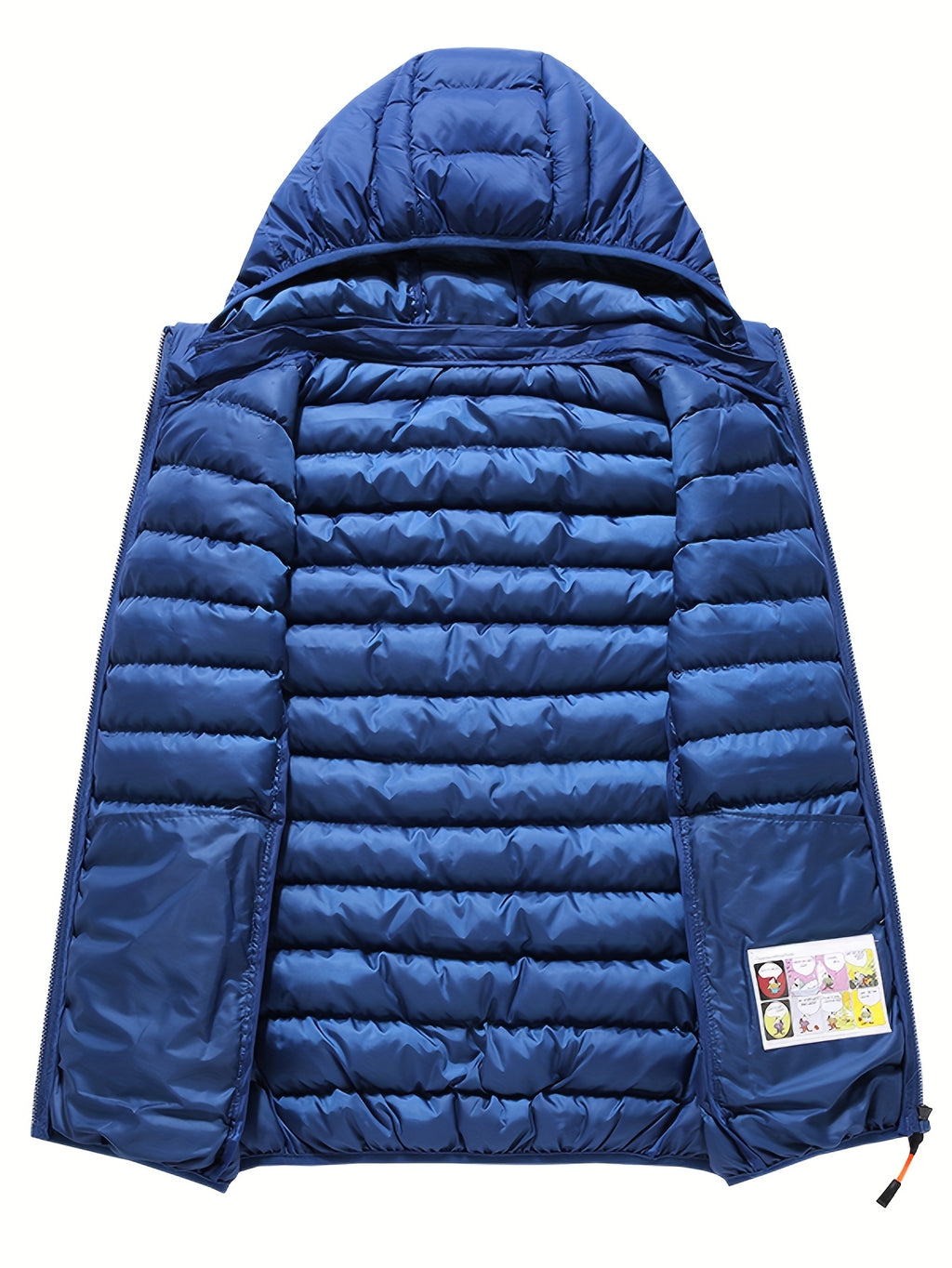 Men'S Slim-Fit Hooded Vest - Lightweight Non-Stretch Jacket, Front Zipper Closure, Side Pockets - Cold Weather Outerwear for Everyday & Formal Events - Fall/Winter, Winter Clothing, Sleek Design, Durable Construction, Stylish Outerwear, Urban Style - Blue