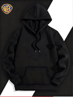 Warner Bros. Superman Sketch Print Hooded Sweatshirt, Men's Loose Fit Casual Top, Versatile and Comfortable Autumn/Winter Sweatshirt - Black