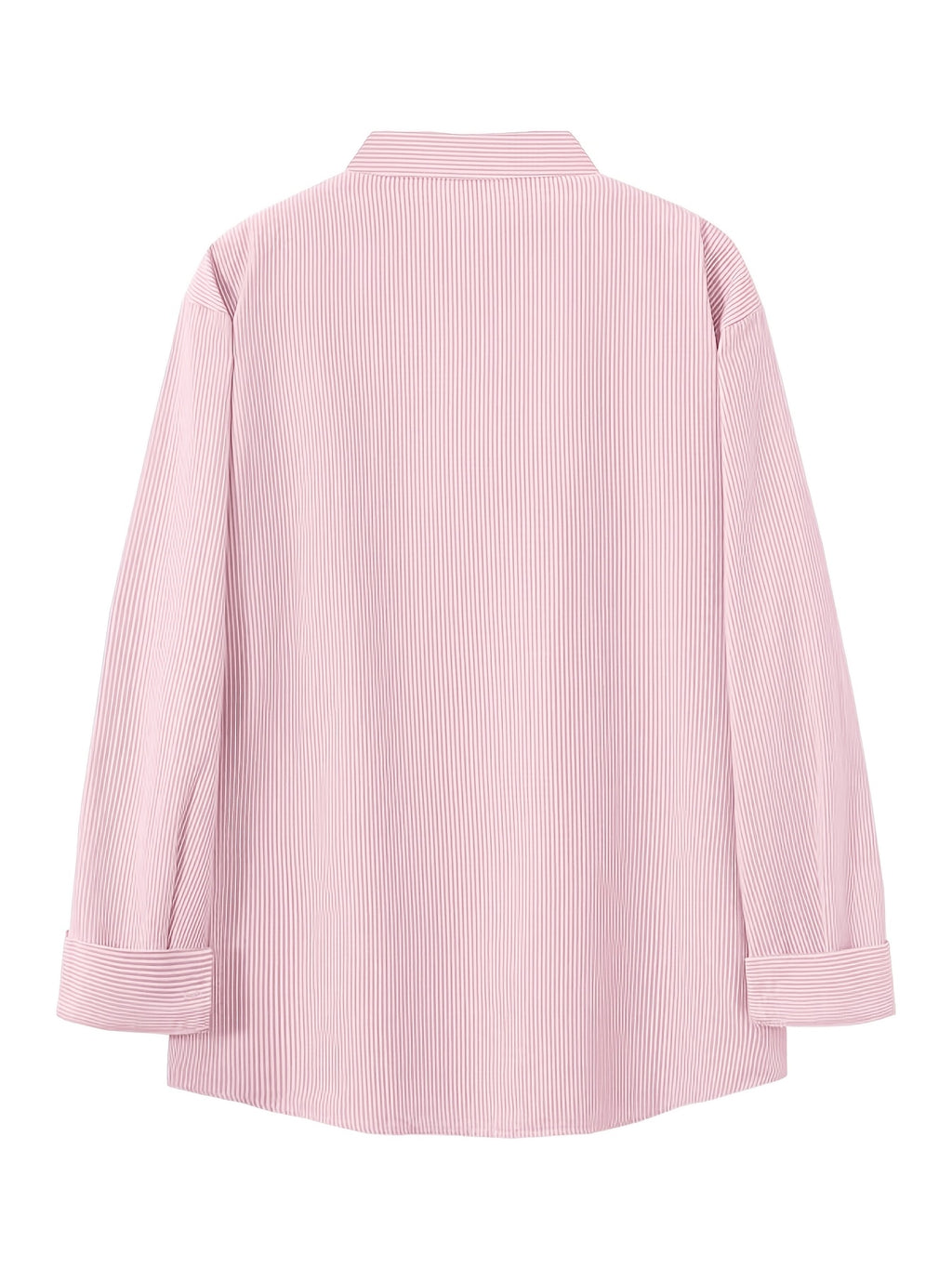 Hong Kong Style Casual Lazy Vertical Striped Cartoon Fun Gift Little Pony Pattern Long Sleeve Shirt Thin Versatile Blouse Men'S Fine Striped Shirt - Pink Color