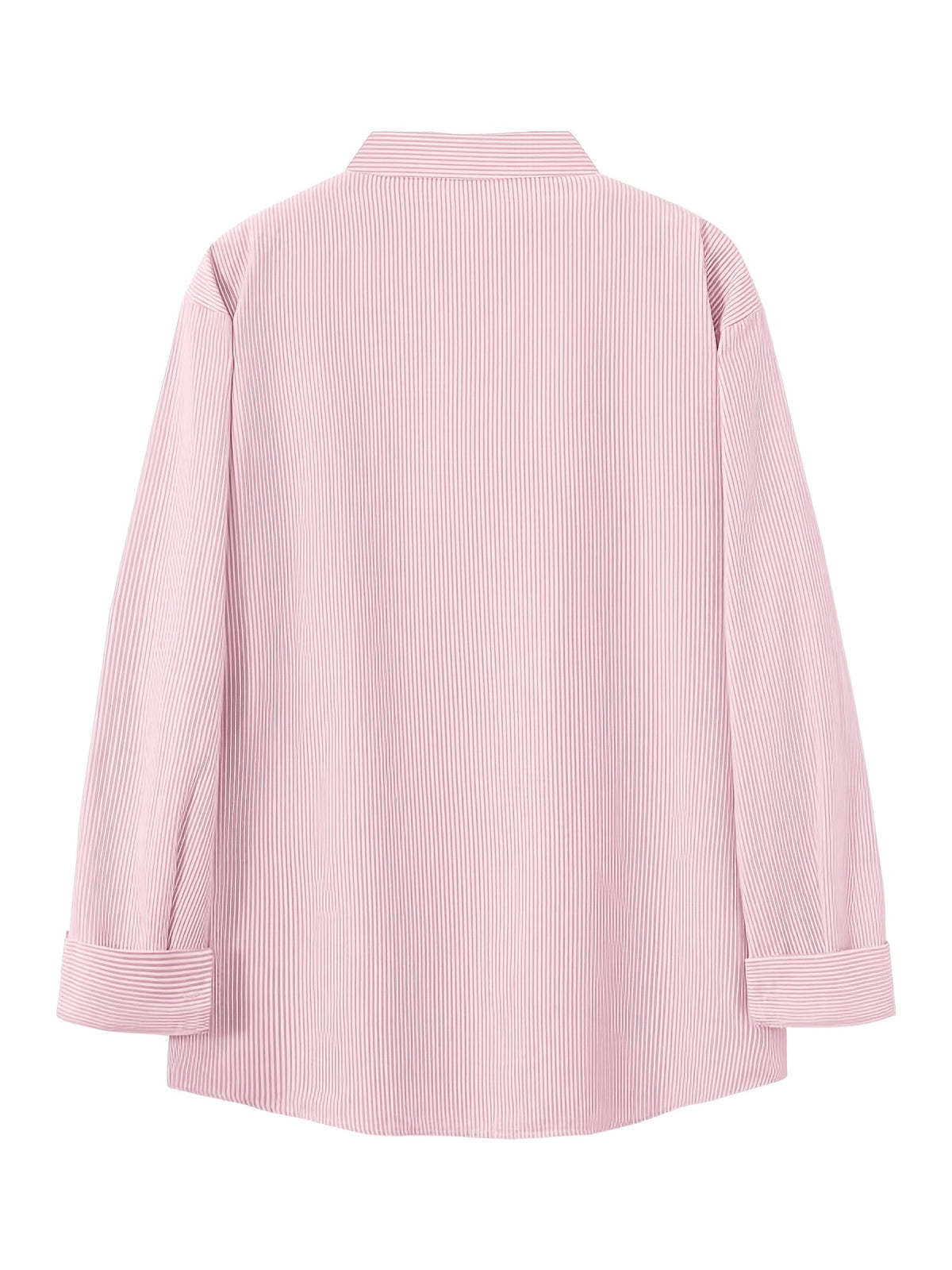 Hong Kong Style Casual Lazy Vertical Striped Cartoon Fun Gift Little Pony Pattern Long Sleeve Shirt Thin Versatile Blouse Men'S Fine Striped Shirt - Pink Color