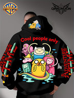 Warner Official Men'S Hoodie, Colorful Water Play Fun Anime Printed Design for All, Machine Washable, Warm And Casual for Autumn And Winter, Daily Drawstring Hoodie, Multi-Functional Sports And Leisure Loose Fit - Black
