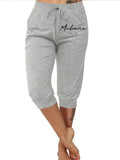 Women'S Fashion Geometric Pattern Casual 7-Inch Shorts - Grey