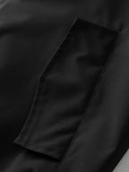 Men'S Hooded Jacket, Stretch Cuffs And Hem, American Retro Casual Commuter All-Match Style, Easy Design, Wear-Resistant Woven Fabric, Smooth Zipper Closure - 5661 - Black