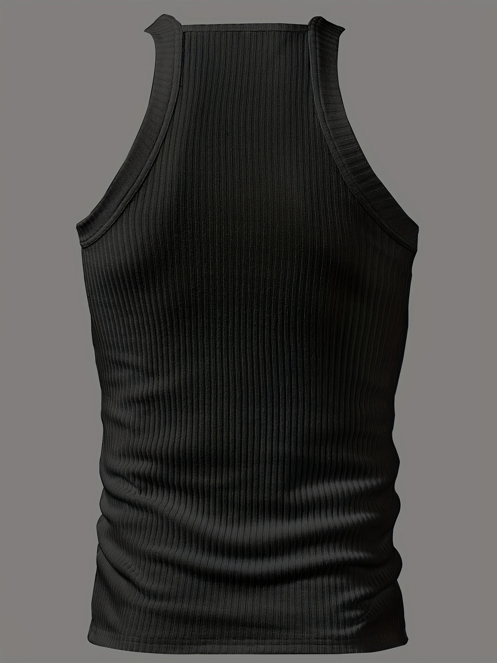 ROYALBOY Men's Slim Fit Tank Top with Thick Shoulder Straps - Sleeveless Athletic Shirt Suitable for Gym, Parties, Commuting, Solid Color Non- Back Strap Design, Machine Washable Spring/Autumn Wear for Daily Wear & Gatherings - Black