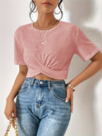 Women'S Fashion Short Sleeve T-Shirt - Pink