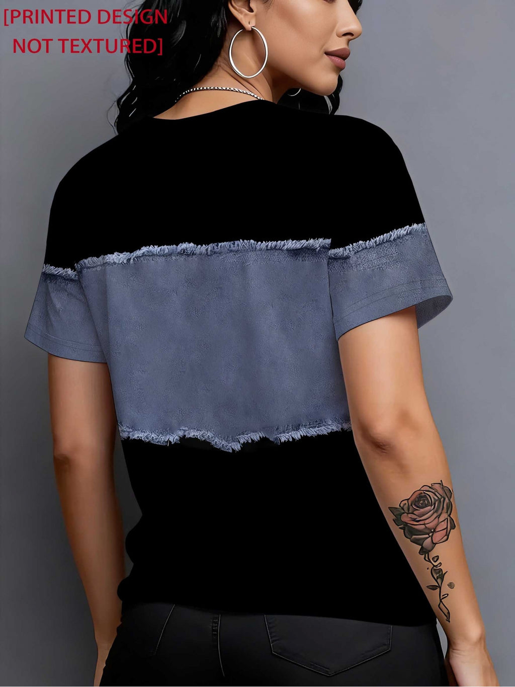 [Printed Pants - Not Denim Fabric]Women'S Faux Two-Piece Pattern Printed T-Shirt. Non-Denim. Round Neck Short Sleeve Casual Top Base Layer, Suitable for Spring/Summer Holiday Gifts And Daily Wear, Machine Washable, Comfortable Soft Breathable - Mixed colors