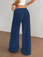 3pcs Women's Long Pants, Elegant Straight-Leg Trousers, Simple and Casual, Suitable for Daily Wear and Vacation - Navy Blue + Khaki + Black