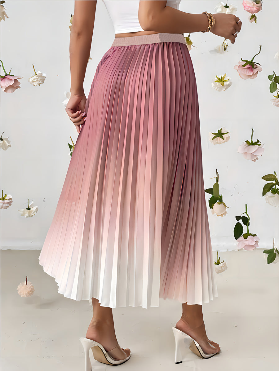 Women'S A-Line Flared Dress, Casual, All Over Print, Purple, Polyester and Spandex, Regular Length, No Belt, Woven, 125g/m², for Summer - Mixed Color
