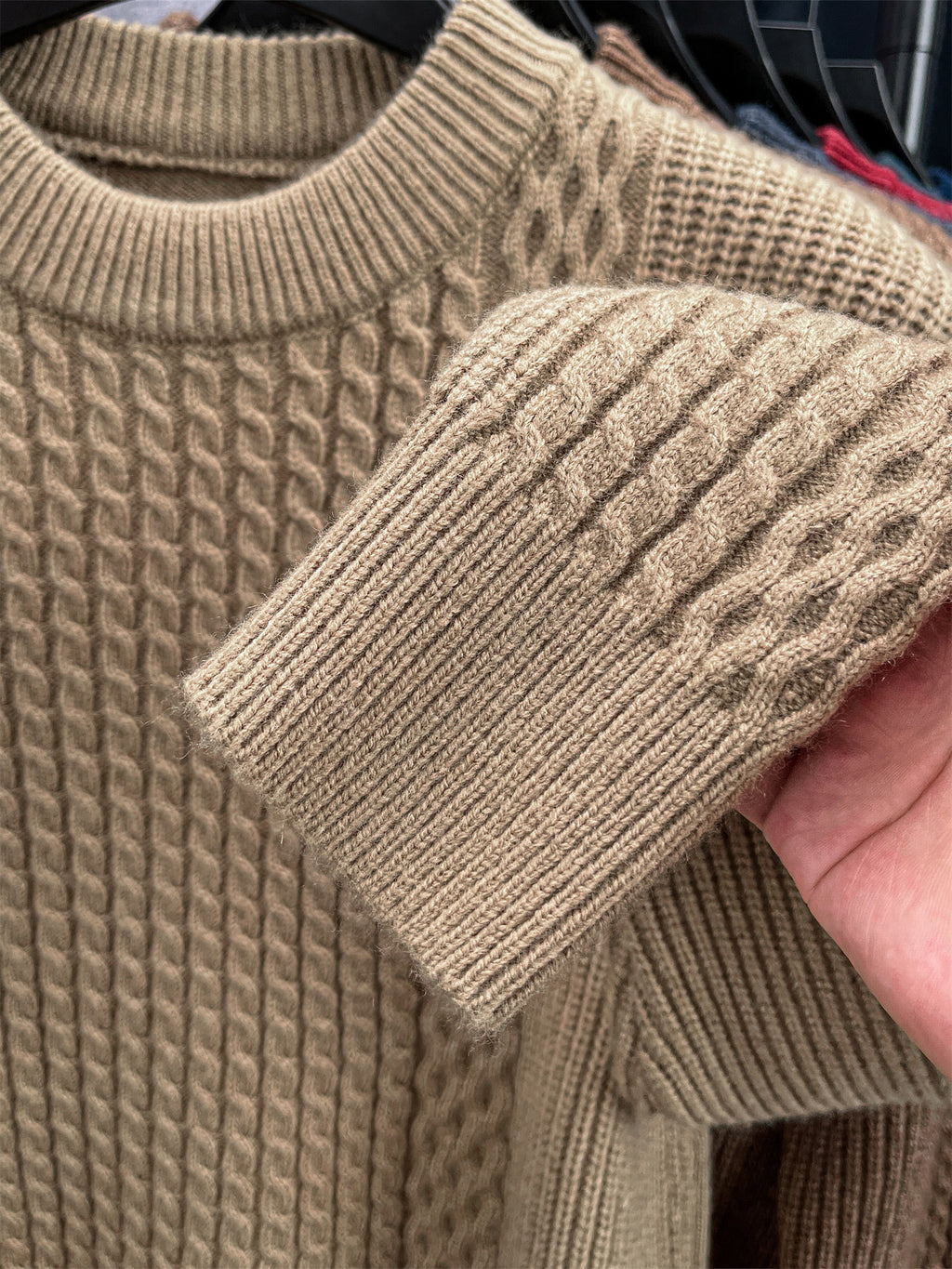 Autumn/Winter Knitted Solid Color Crew Neck Sweater, Basic Knit Pullover, Men's Fashion Long Sleeve Knitwear, All Sizes - Ha Qing
