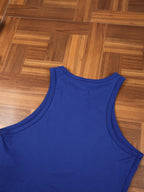 Women's Y2K Elegant Fashion Autumn/Summer Round Neck Tank Top, Cherry Print, Soft Fabric, Machine Washable Comfortable Knitwear, Trendy Four-Season Sexy Street Style, Popular Loose-Fit Comfortable Multi-Color Breathable Trendy Casual Top - Blue