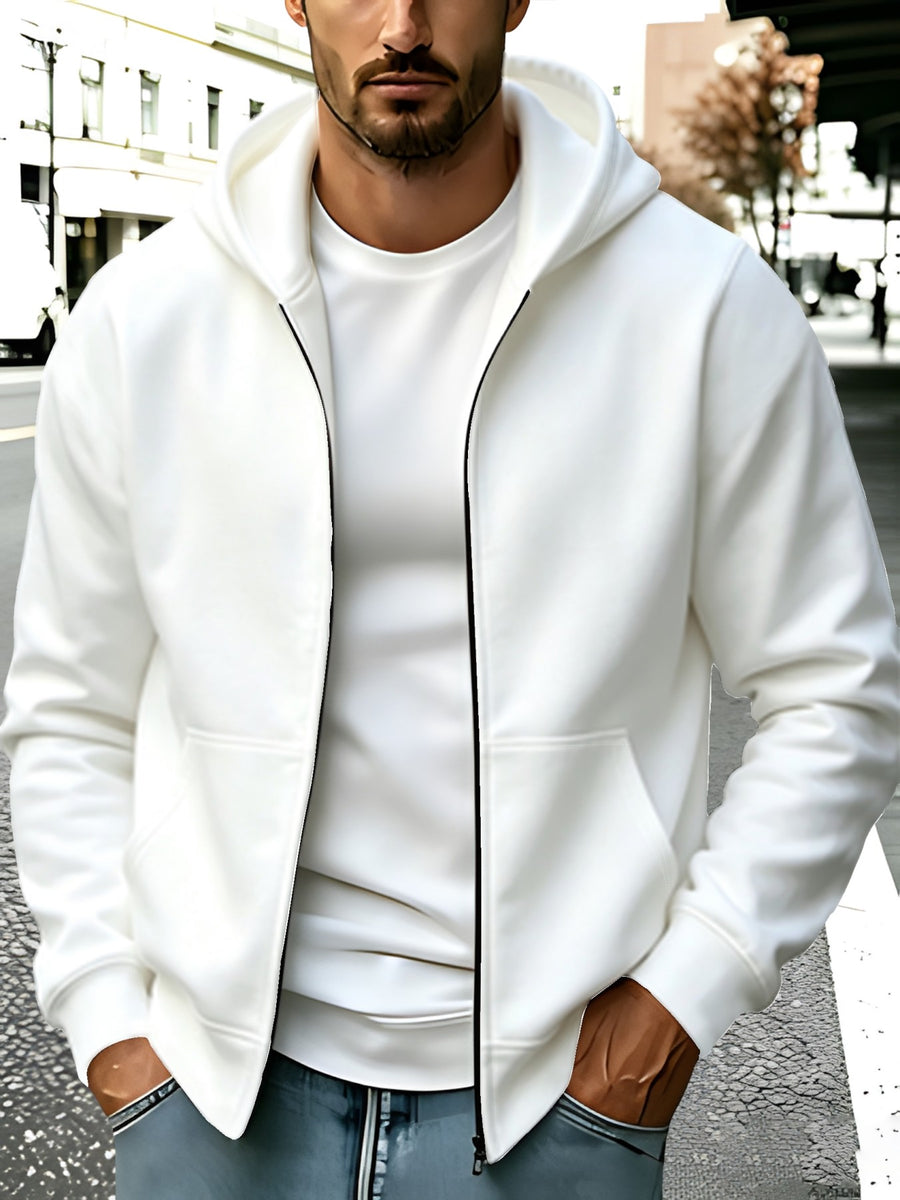 Men'S Autumn Winter Thin Jacket 2pcs Set, Hooded Zip-Up Sweatshirt, Regular Casual Outing Hiking Party Lightweight Jacket, 2pcs Set Better V - Mixed colors