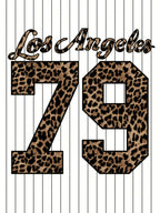 European and American V-neck Trendy Letter Print Sports T-shirt - Leopard Print