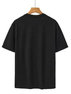 Men's Vintage Whiskey T-Shirt - Black Suitable for Gift with Whiskey Glass & Flame Print, Regular Fit Short Sleeve Casual Round Neck Tee, Machine Washable Gift for Whisky Lovers, Digital Print Design for Casual Attire - Black