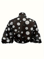 LN955 Autumn New Print Zipper Long Sleeve Women's Casual Short Jacket - Black 1