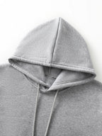 HUGG Embrace Minimalist Vertical Letter Artsy Men'S Hooded Sweatshirt Front And Back Double-Sided Print Pattern Casual Hoodie Daily Wear Comfortable Versatile Suitable for Outdoor Sports Fitness Casual Wear - Grey