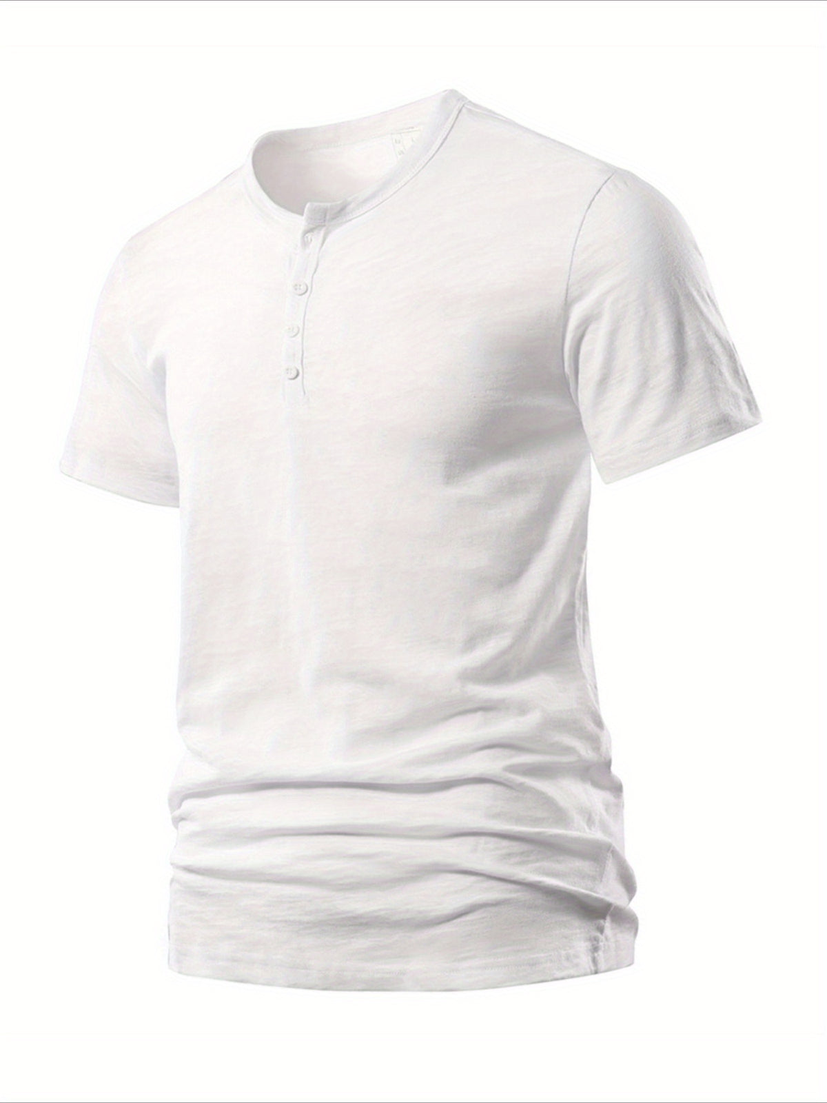 Men'S Summer Fashion T-Shirt Solid Casual Men'S Beach Vacation T-Shirt - White