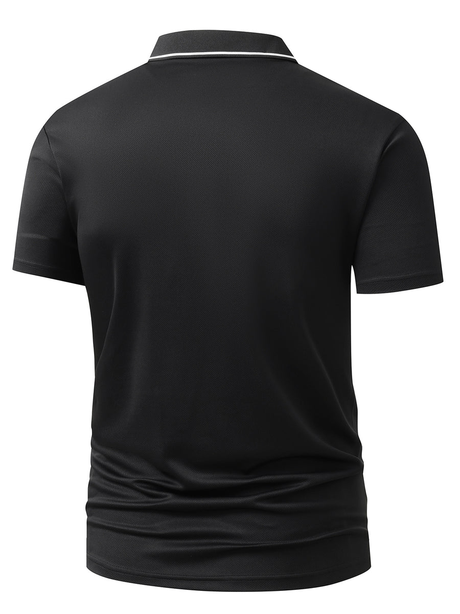 Summer New Men'S Short-Sleeved Polo Shirt 3pcs Set Multi-Color Optional Fashionable Versatile Daily Casual Comfortable And Breathable Fabric Suitable for Outdoor Sports And Business Casual Wear Essential Polo Shirt for Mature Men - Black + Navy + Khaki