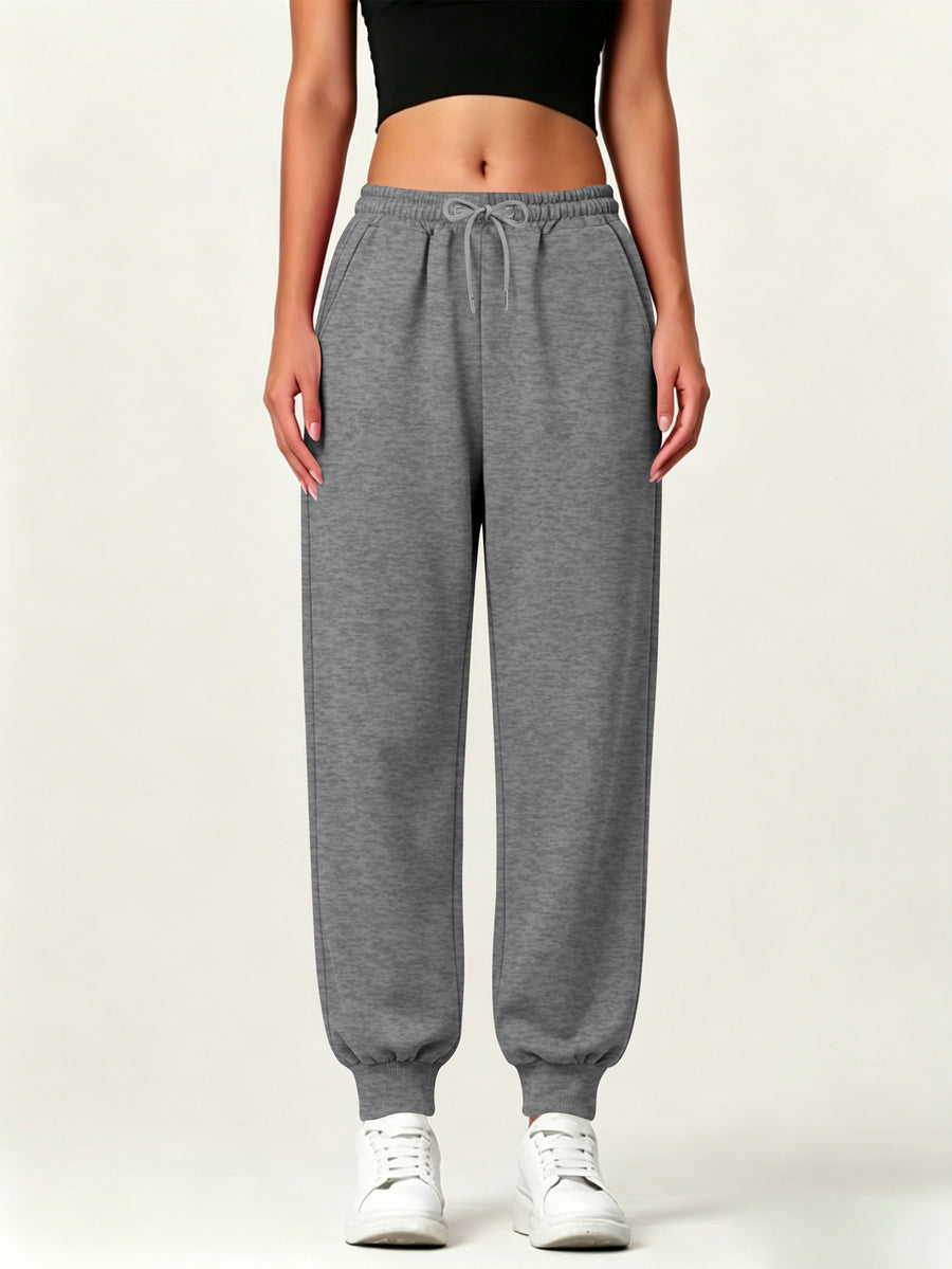 Autumn-Winter Women'S Casual Pants with Pockets - Dark Gray