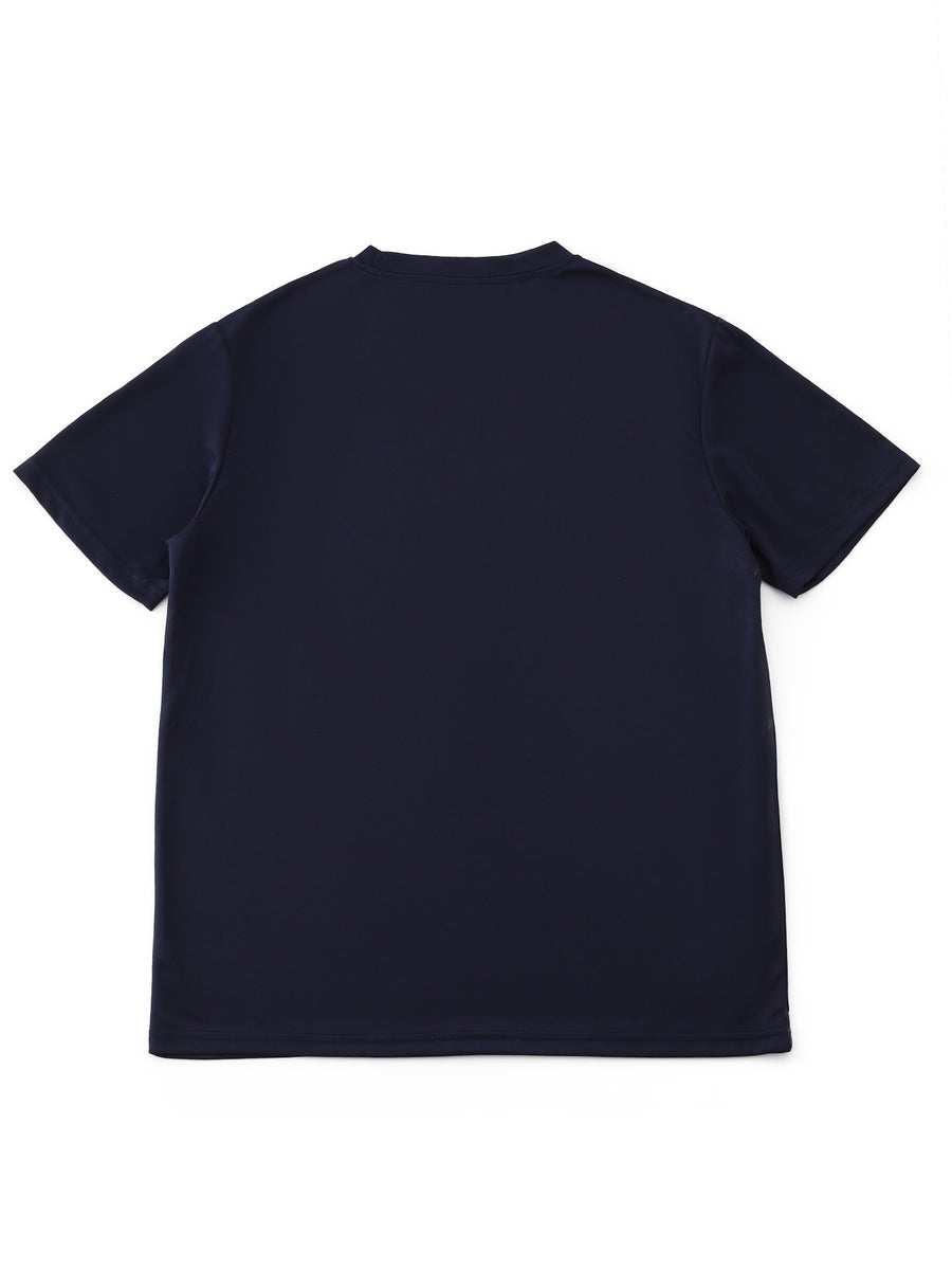 Men'S Short-Sleeve Printed T-Shirt, Item, Music-Themed Graphic on Black Background, Relaxed Fit, Suitable for Back-To-School Season, Casual, Work, Vacation, Everyday Casual - Navy Color