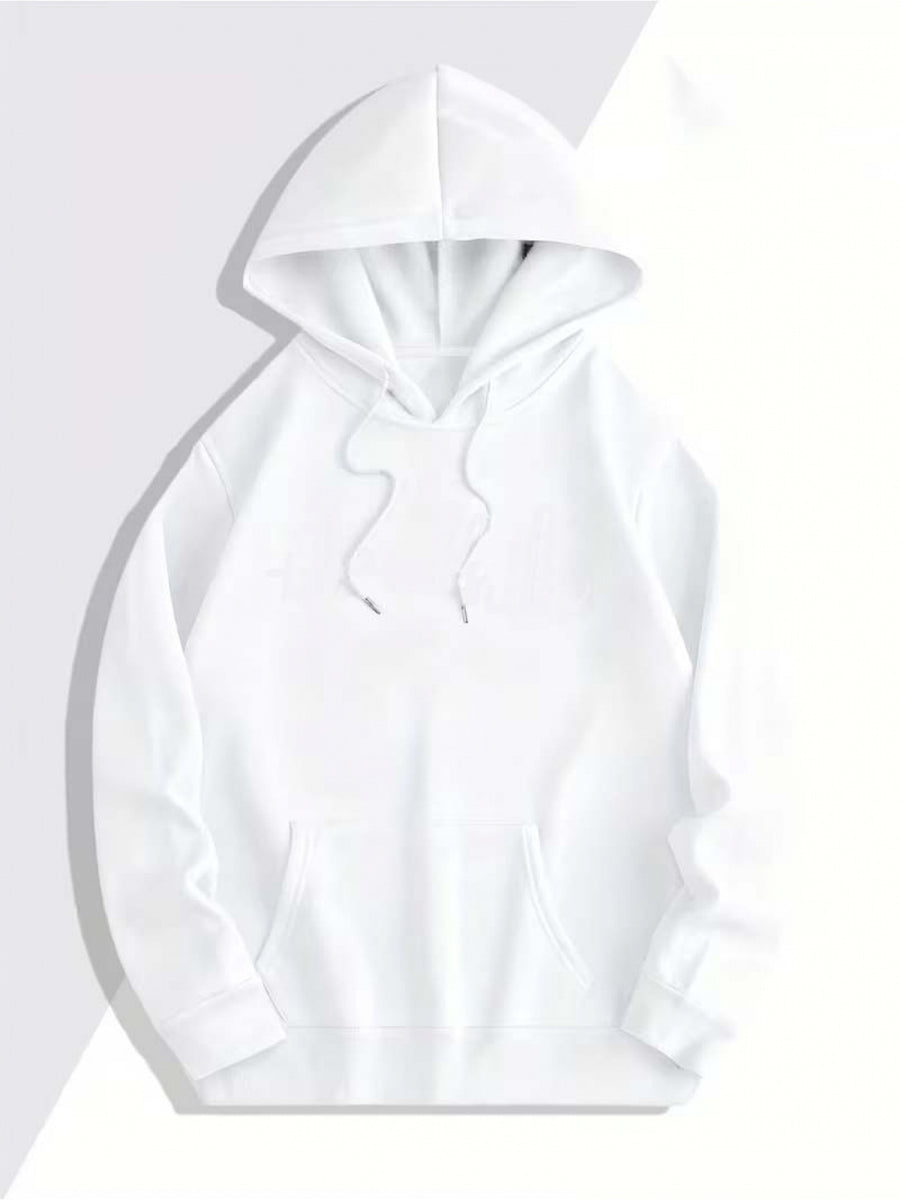 Men's Street-Style Cool Gradient Bear Symbol Hooded Sweatshirt, Featuring a Graffiti Bear Personality Print, Embodying American Street Fashion Culture, an Exclusive Item for Trendsetters! This Men's Hooded Sweatshirt Is Made from Selected - White