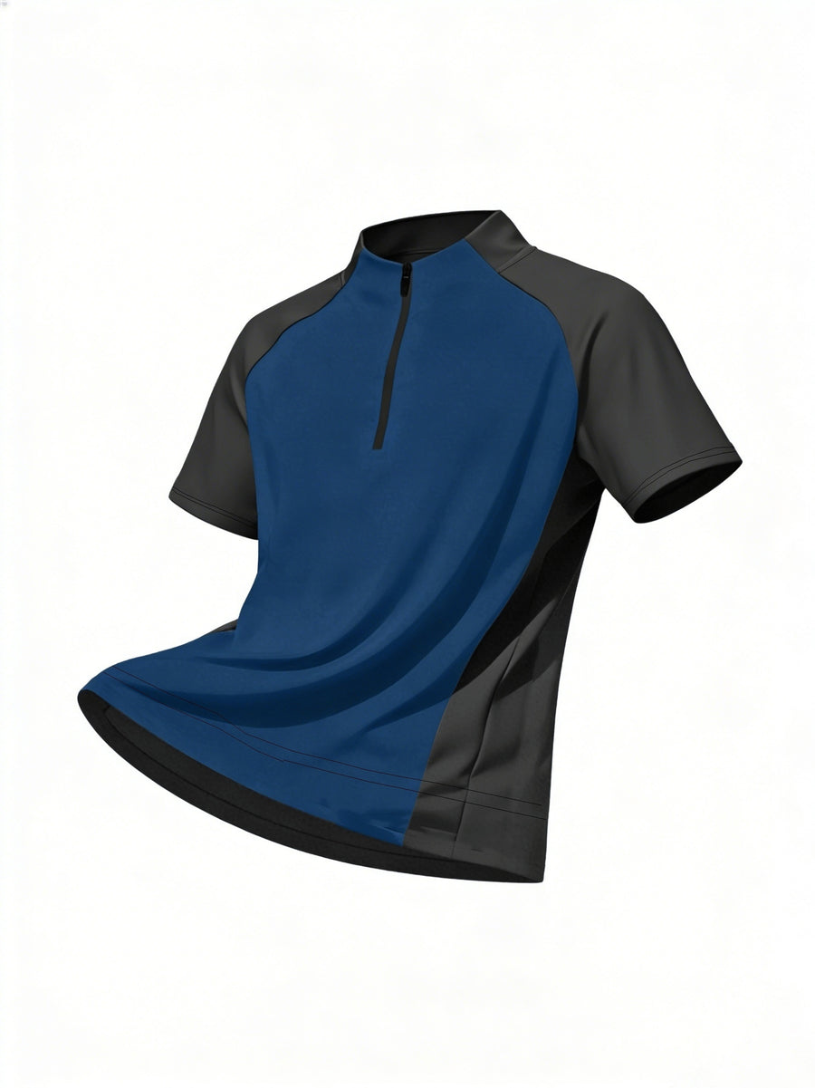 1pc Men's Quick-Dry Sports T-Shirt - Breathable, Sweat-Wicking Short Sleeve, Multiple Colors Available, Suitable for Gym and Summer Activities, Workout Top, Outdoor Sports, Gym Events. A Great Summer Gift, The Best Present for Him. - Deep Blue