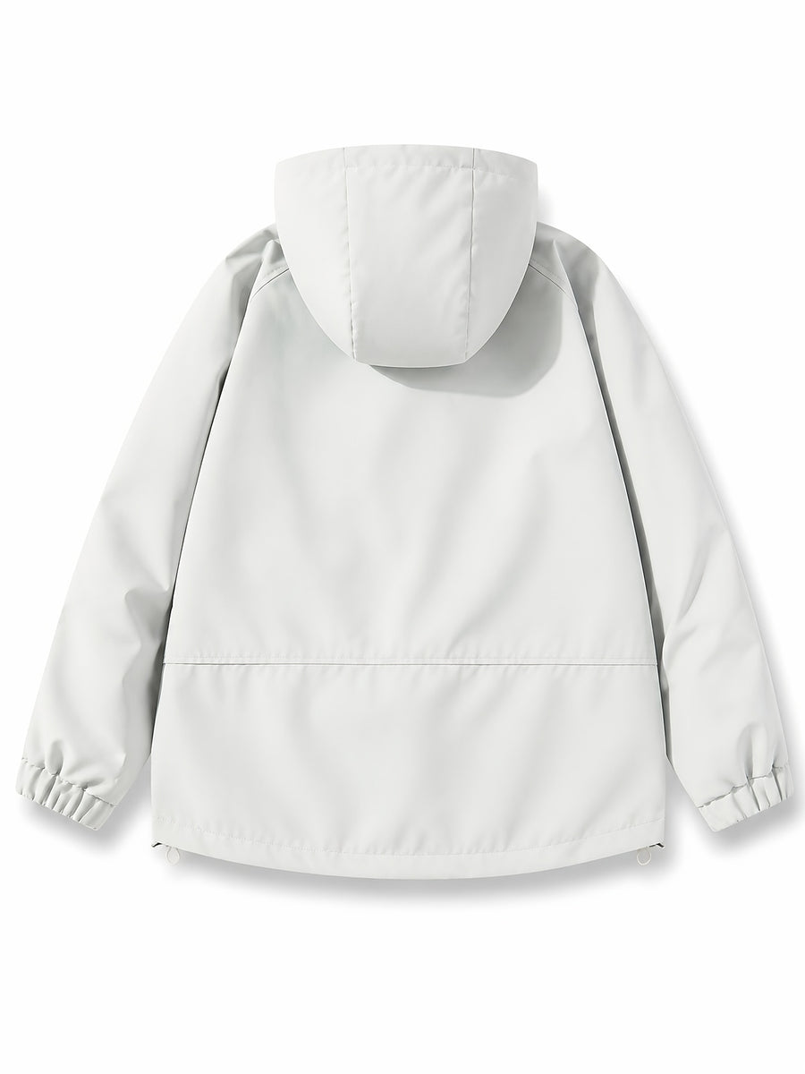 Men'S Lightweight Hooded Softshell Jacket - a Classic, Rugged, And Casual Full-Zip Coat with Multiple Pockets. Suitable for Hiking, Camping, Travel, And Daily Commuting; Ideal for Spring, Summer, And Autumn Wear. A Great Gift Choice for Men - White