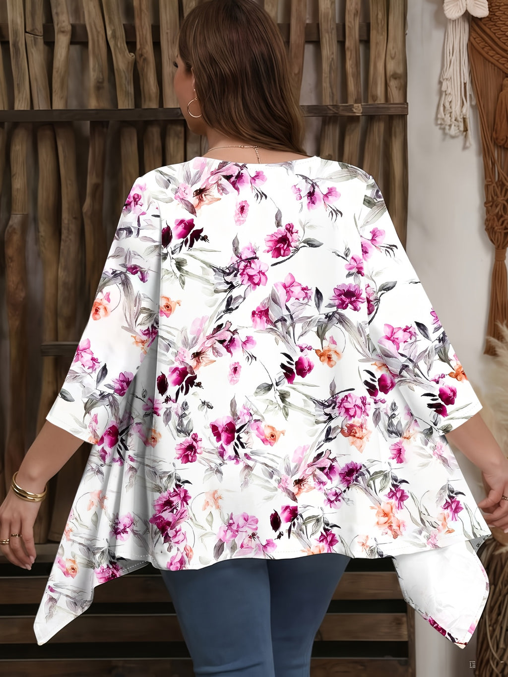 Women's Floral Elegant Print Cardigan, Lightweight, Airy, and Comfortable, Suitable for Spring, Summer, and Autumn, a Versatile Layering Piece for Daily Casual Wear, Beach Outings, and Vacations - Purple