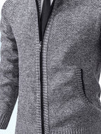 Single Casual Knitted Jacket with Stand-Up Collar And Smooth Zipper, Comfortable And Loose Retro Style, Versatile And Durable for Upper Body. (Includes Jacket) - Light Grey