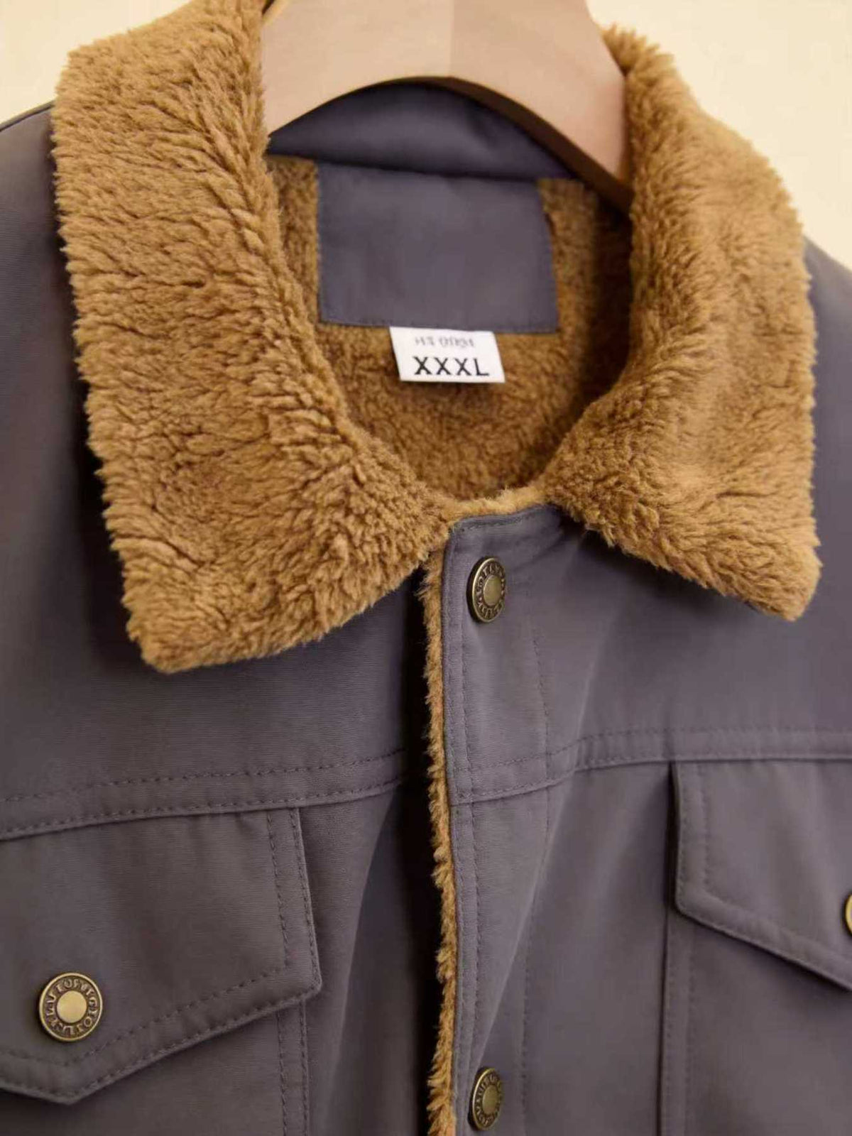 2026 European American New Men'S Outing Fashion Trendy Fleece Warm Jacket Coat - Grey